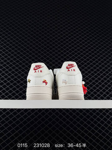 Nike Air Force 1 07 White Cream With Red And Gold Accents EU 36-45 Lifestyle - Unisex (BS-73141)