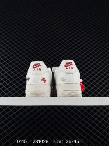 Nike Air Force 1 07 White Cream With Red And Gold Accents EU 36-45 Lifestyle - Unisex BS-73141