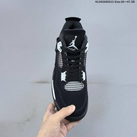 Jordan Air Jordan 4 Retro White Thunder Black White EU 36-47 5 Basketball - Unisex (BS-65985)