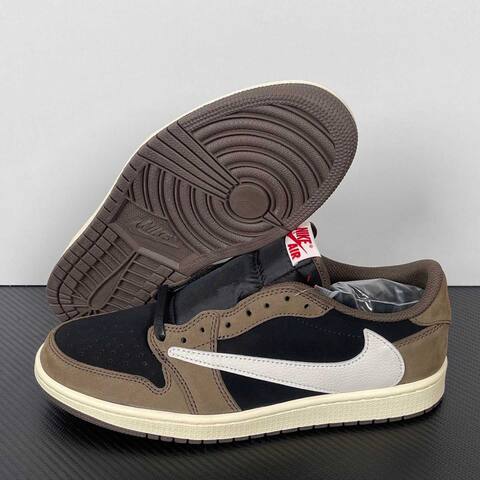 Jordan Travis Scott x Air Jordan 1 Low OG SP CQ4277-001 Mocha Black Sail Red Sneaker (BS-87189)