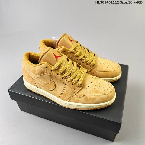 Jordan Air Jordan 1 Low OG Tan Wheat With Red Accents EU 36-46 Lifestyle - Unisex (BS-63843)