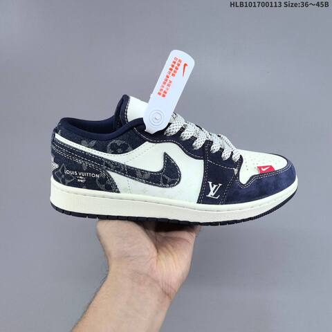 Nike Air Jordan 1 Low Navy Blue White Gray EU 36 45 Lifestyle - Unisex (BS-66994)