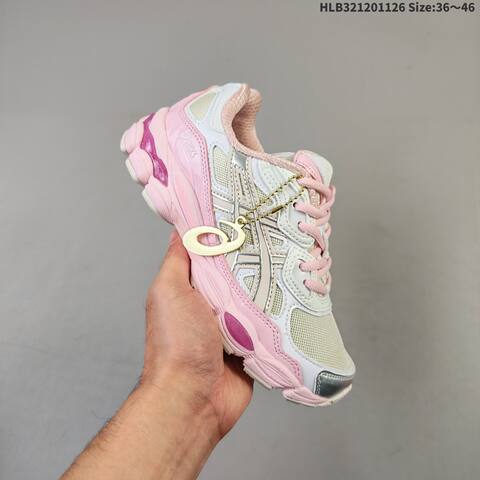 ASICS GEL NYC AHAR 1203A571 100 White Pink Silver Cream EU 36 46 Running Shoe EU 36-46 Running Sneakers - Unisex (BS-69225)