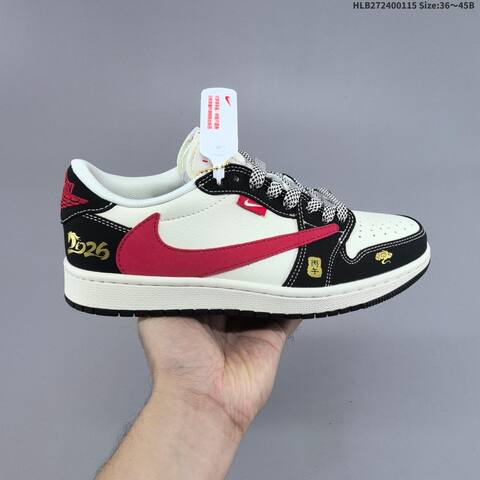 Jordan Air Jordan 1 Low x Travis Scott White Black Red EU 36-45 Lifestyle - Unisex (BS-66961)