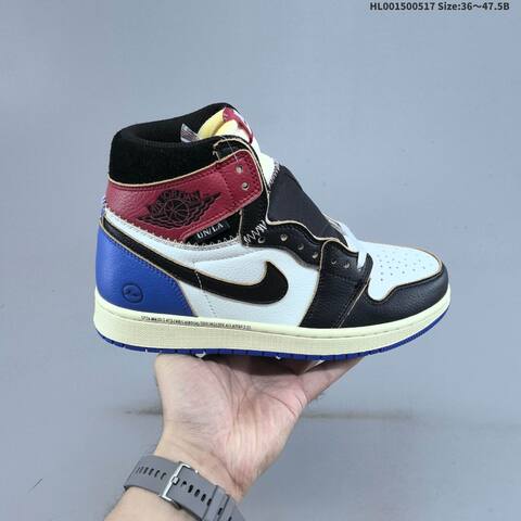 Jordan Union LA x Fragment Design x Air Jordan 1 Retro High OG TOP3 Black White Red Blue EU 36-47 5 Basketball - Unisex (BS-65940)