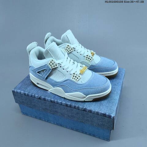Jordan Air Jordan 4 Retro Light Blue Denim White Gum 36 47 5B Basketball - Unisex (BS-67057)