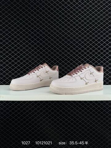 Nike Air Force 1 Low Off-white Pink With Gold Accents 35 5-45 5 Lifestyle - Unisex (BS-74534)
