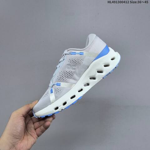 On Cloudsurfer Trail 2 WP Light Grey Blue White EU 36-45 Trail Shoe Trail Running Sneakers - Unisex (BS-69618)