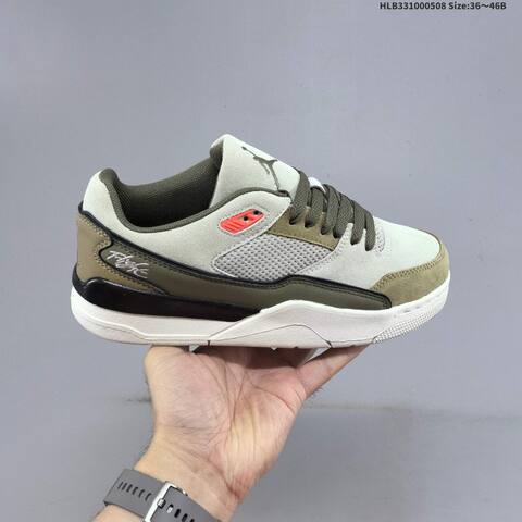 Jordan Flight Court HF3255-301 Light Gray Olive Black With Coral Accents EU 36-46 Lifestyle - Unisex (BS-66010)
