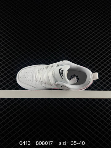Nike Court Borough Low White With Pink Swoosh Hello Kitty Custom Graphic Details Black Outsole 35-40 Lifestyle - Unisex (BS-72134)