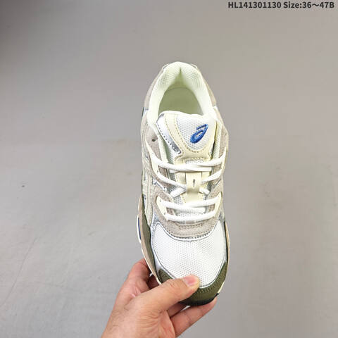 ASICS Gel-NYC White Silver Olive Green Cream EU 36-47 Running Shoe Running Sneakers - Unisex (BS-69207)