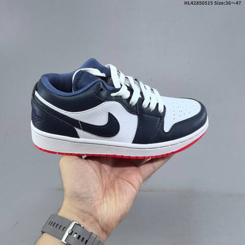 Jordan Air Jordan 1 Low White Navy Blue Red 36 47 Basketball - Unisex (BS-65957)