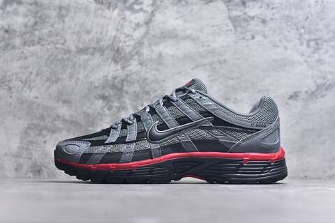 Nike P-6000 Grey Black Red Running Shoe (BS-59671)