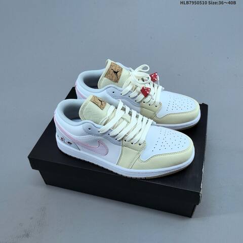 Jordan Air Jordan 1 Low IB8861-151 White Cream Light Pink Gum EU 36-40 Casual - Unisex (BS-66001)