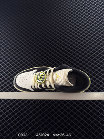 Jordan Air Jordan 1 Low HQ3009-003 Black White Pale Yellow Cream EU 36-46 Sneaker - Unisex (BS-80779)
