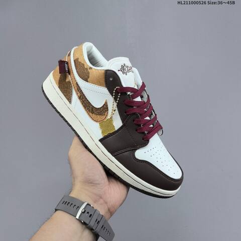 Jordan Air Jordan 1 Low White Brown Gold Burgundy EU 36-45 Lifestyle - Unisex BS-65878