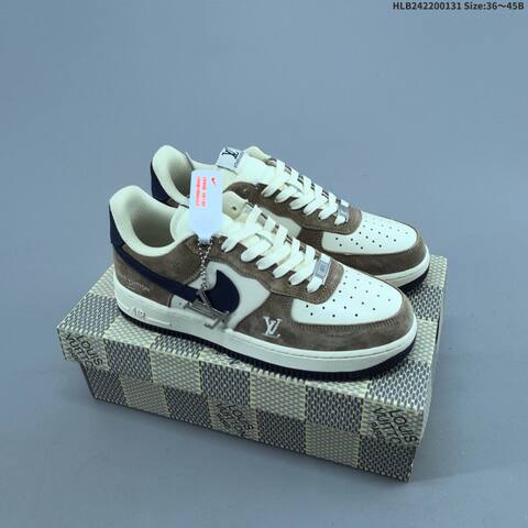 Nike Air Force 1 07 LV8 White Brown Yellow EU 36-45 Skate Shoe - Unisex BS-61618