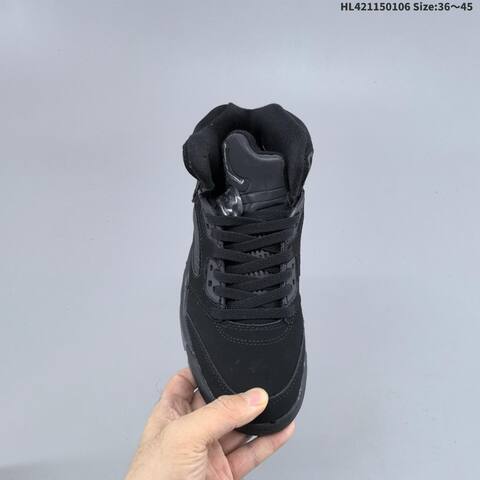 Jordan Air Jordan 5 Retro Black Wolf Grey 36 45 Basketball - Unisex (BS-67085)
