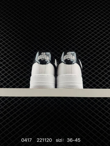 Nike Air Force 1 07 Low White With Metallic Black Swoosh Black Heel Tab And Lining EU 36-45 Lifestyle - Unisex (BS-72040)