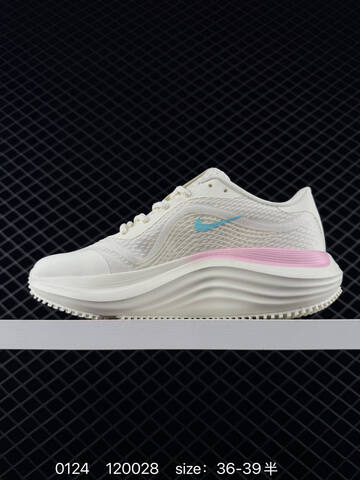 Nike Comfort Ride EasyOn FN0338 Sail White With Blue Swoosh And Pink Midsole Accent EU 36-39 5 Running - Women's (BS-72987)