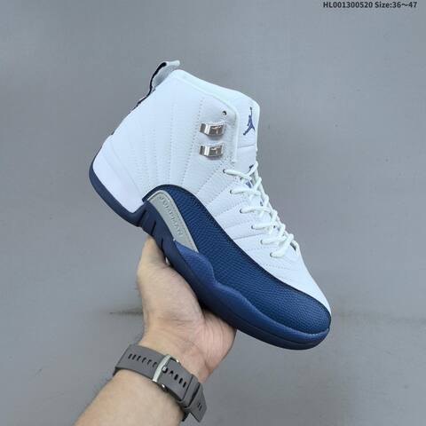 Jordan Air Jordan 12 Retro White French Blue Navy 36 47 Basketball - Unisex (BS-65914)