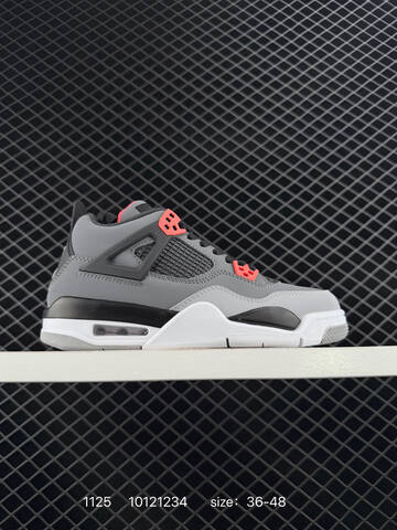 Jordan Air Jordan 4 SE Neon Grey Black White Red EU 36-48 Basketball Shoe - Unisex BS-80193