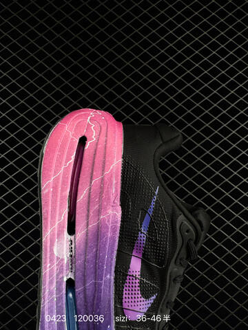 Nike Air Zoom Vomero Premium ReactX Black With Gradient Purple-pink-blue Lightning Outsole EU 36-46 Half Sizes Available Running - Unisex (BS-71922)