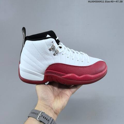 Jordan Air Jordan 12 Retro White Red Black 40 47 5 Basketball - Men's (BS-66248)