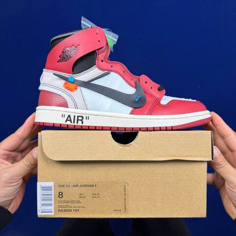 Jordan Air Jordan 1 High Off White Chicago AA3834-101 White Black Red EU 41 Basketball Shoe - Men s BS-87143