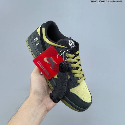 Nike SB Dunk Low Pro Supreme Black Olive Green EU 36-46 Skate Shoe - Unisex BS-61454