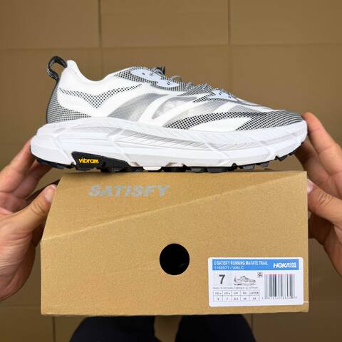 HOKA Mafate Speed 4 LITE White Black Grey Trail Shoe Trail Running Sneakers (BS-86938)