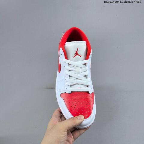 Jordan Air Jordan 1 Low White Red EU 36-46 Basketball - Unisex (BS-66237)