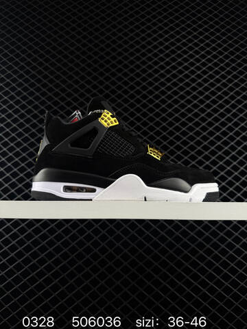 Jordan Air Jordan 4 Retro Black White Gold EU 36-46 Basketball Shoe - Unisex BS-79589