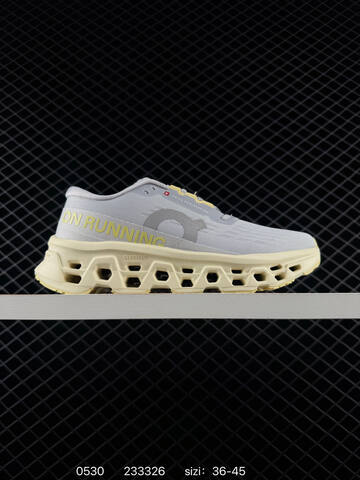 On Cloudmonster 2 Grey Cream Yellow EU 36-45 Running Shoe Running Sneakers - Unisex BS-85225