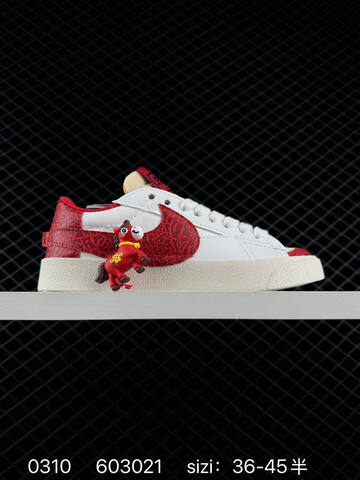 Nike Blazer Low 77 Jumbo White Red Black EU 36-45 Casual - Unisex (BS-72708)