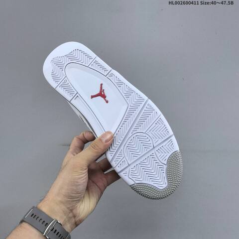 Jordan Air Jordan 4 Retro White Oreo White Tech Grey Black Fire Red EU 40-47 5 Basketball - Men's (BS-66249)