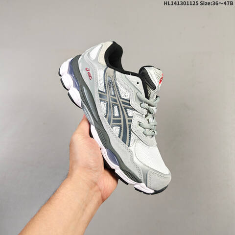 ASICS GEL-NYC Silver White Dark Grey Black EU 36-47 Running Shoe Running Sneakers - Unisex (BS-69235)