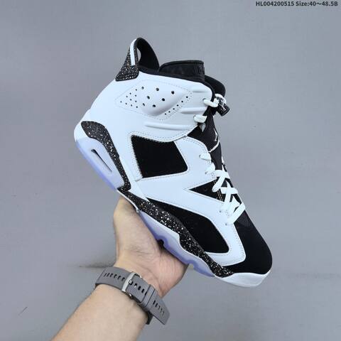 Jordan Air Jordan 6 Retro Black White With Speckled Oreo Accents 40 48 5 Basketball - Men s BS-65968