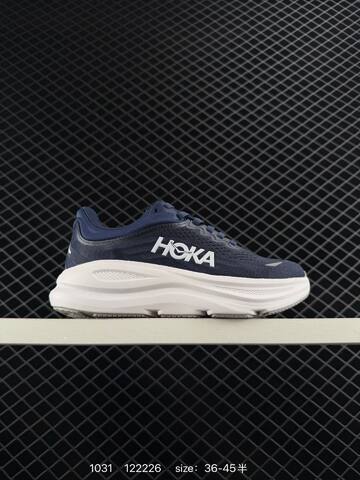 HOKA ONE ONE Bondi 9 Navy Blue White Grey EU 36-45 Running Shoe Running Sneakers - Unisex (BS-86403)