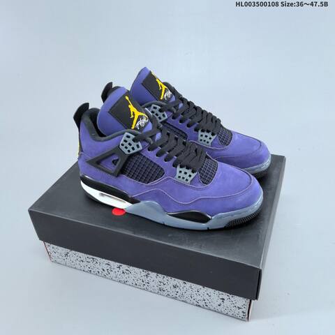 Jordan Air Jordan 4 Retro OG Imperial Purple Black Gray 36 47 5 Basketball - Unisex (BS-67058)