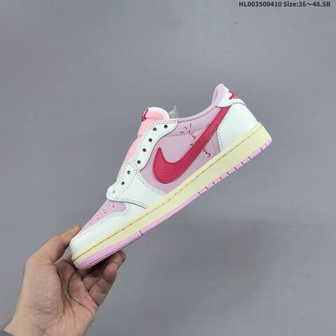 Nike Air Jordan 1 Low Pink White Red 36 48 5 Casual - Unisex (BS-66262)