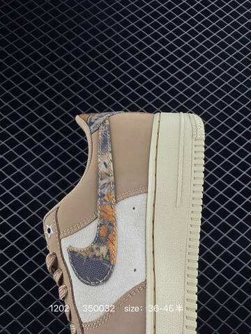 Nike Air Force 1 07 Tan Cream With Patterned Swoosh EU 36-45 5 Lifestyle - Unisex (BS-73895)