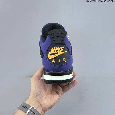Jordan Air Jordan 4 Retro OG Purple Black Grey Yellow 36 48 5 Basketball - Unisex (BS-66200)