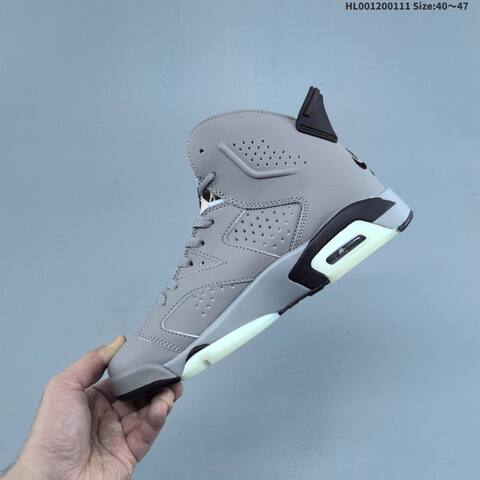 Jordan Air Jordan 6 Retro Grey Black Light Blue 40 47 Basketball - Men's (BS-67011)