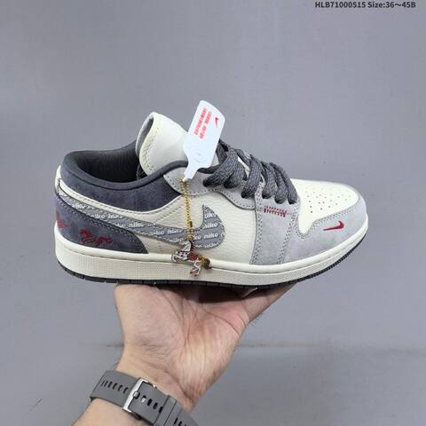 Nike Air Jordan 1 Low White Gray Red Gold Brown EU 36-45 Basketball - Unisex (BS-65964)
