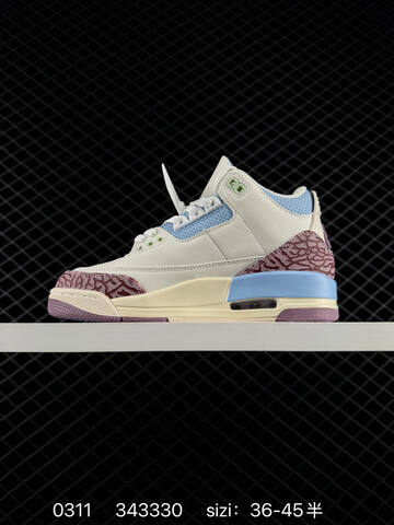 Jordan Air Jordan 3 Retro Sail Light Blue Burgundy Cream EU 36-45 Basketball Shoe - Unisex BS-79679