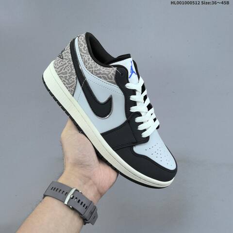 Jordan Air Jordan 1 Low PRM Black White Grey With Blue Accents EU 36-45 Lifestyle - Unisex BS-65984