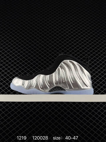 Nike Air Foamposite One PRM Blue Mirror Silver Black 40-47 Basketball - Men's (BS-73597)