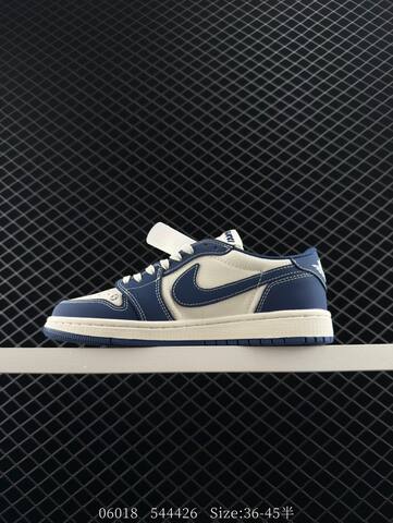Jordan Air Jordan 1 Low Travis Scott Gucci DIY Sail Navy Blue Off White EU 36-45 Sneaker - Unisex (BS-81181)