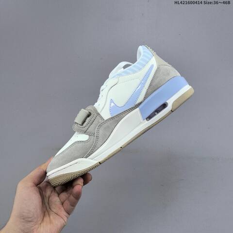 Nike Air Jordan Legacy 312 Low White Grey Light Blue 36 46B Basketball - Women's (BS-66188)